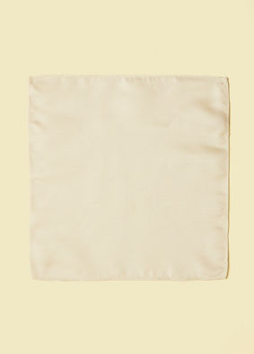 alt message - Manyavar Men Warm White Satin Pocket Square image number 1